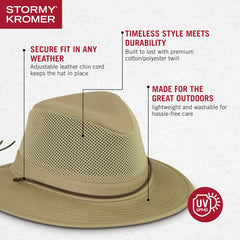 Stormy Kromer Mesh Hiker Hat worn outdoors in a scenic setting