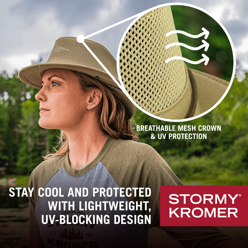 Interior view of USA cut and sewn Stormy Kromer Mesh Hiker Hat