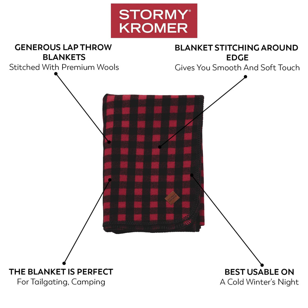 Stormy Kromer plaid wool blanket camping-setup for outdoors warmth