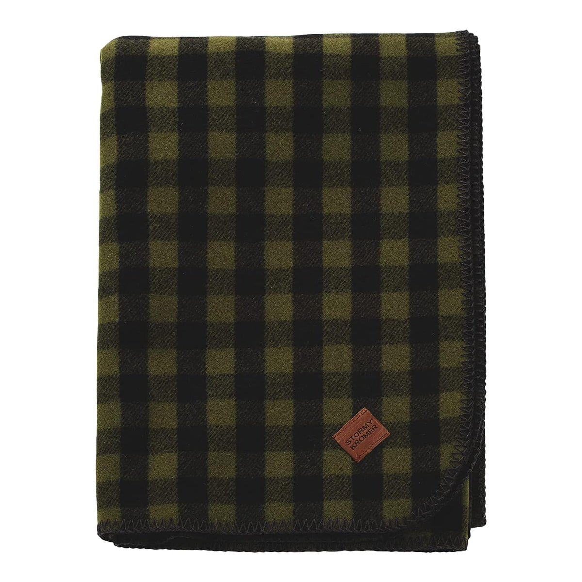 Stormy Kromer plaid wool blanket close-up weave, providing soft warmth