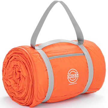 STOVER blanket worn as shoulder wrap for cold outings