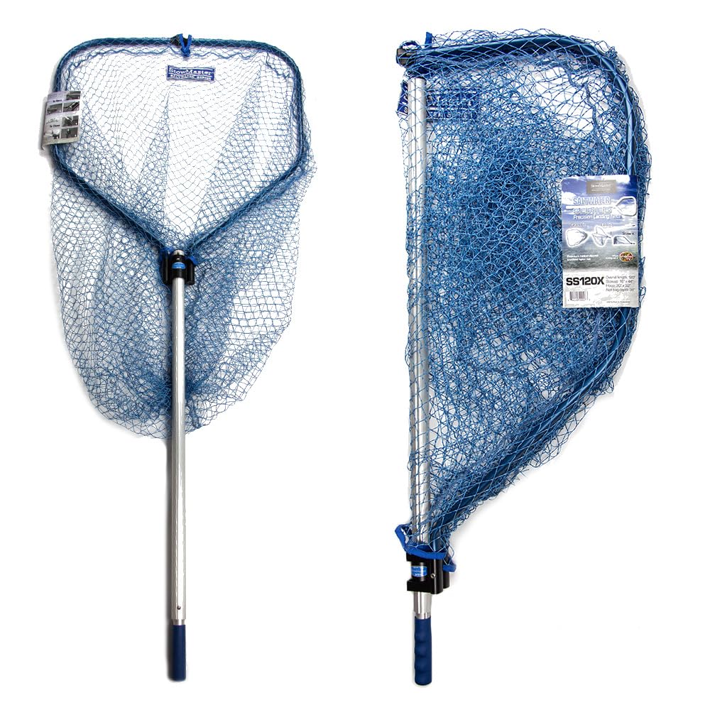 StowMaster SS120X saltwater landing net with folding hoop for easy boat storage