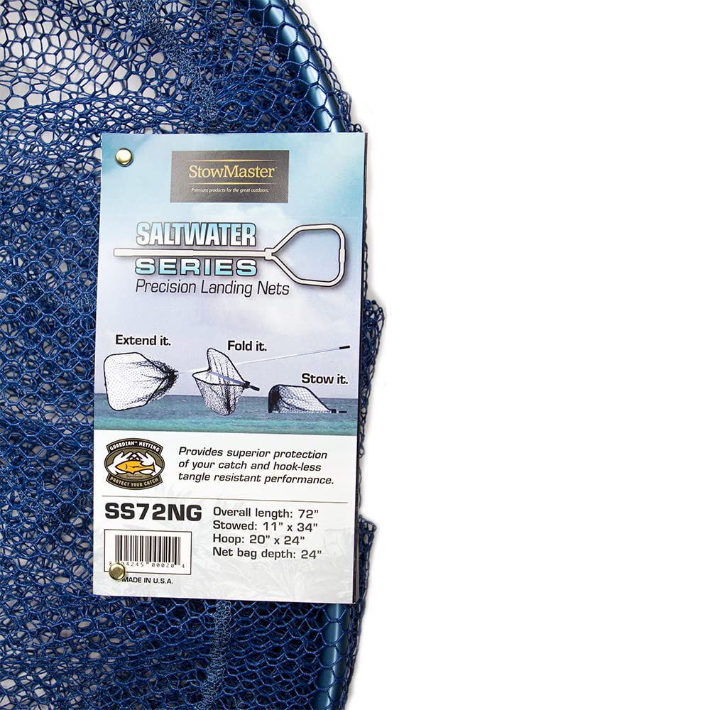 24in deep bag keeps the catch secure through netting.