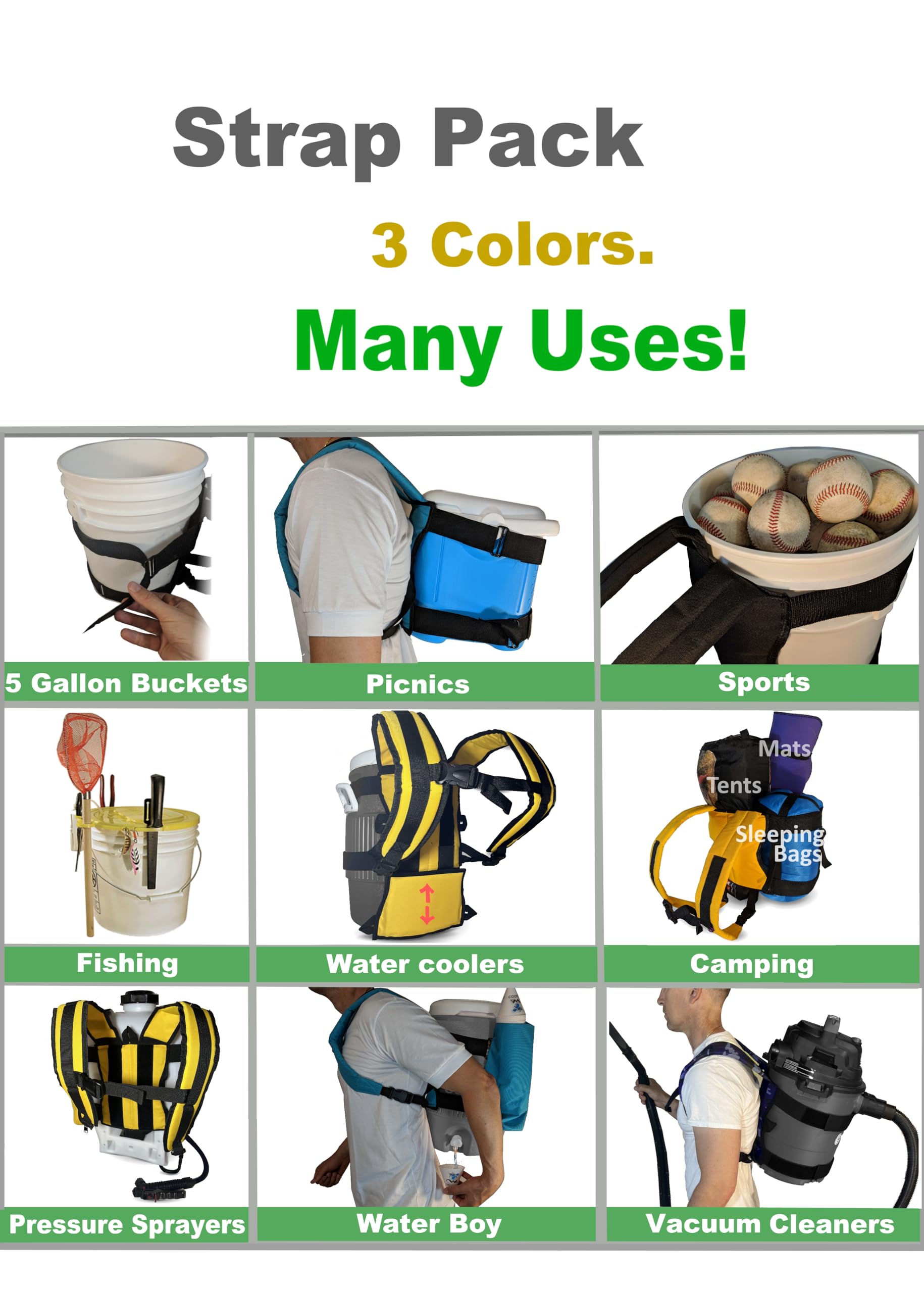 Strap Pack adjustable-backpad supports hauling variable loads with stable balance.