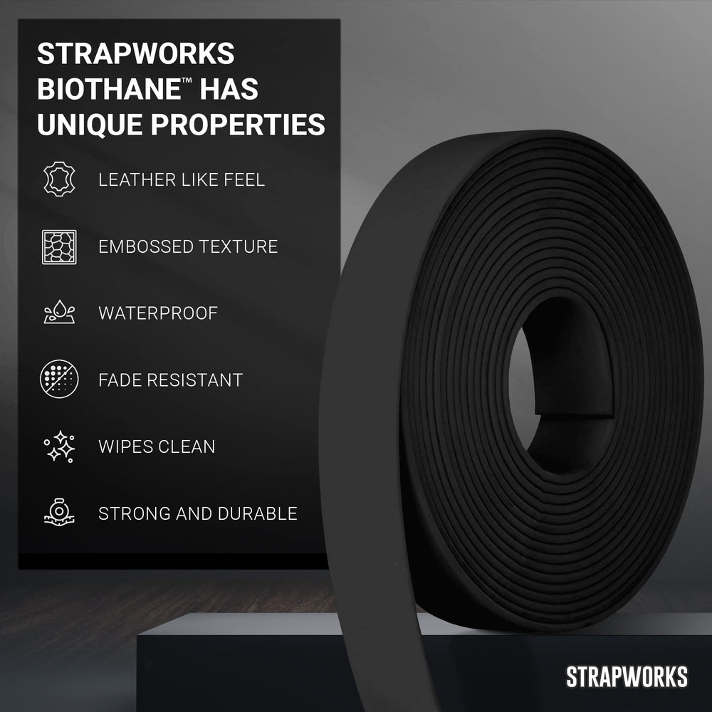 Strapworks BioThane 1in orange webbing with high visibility for tactical applications.