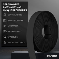 Strapworks BioThane 1in orange webbing with high visibility for tactical applications.