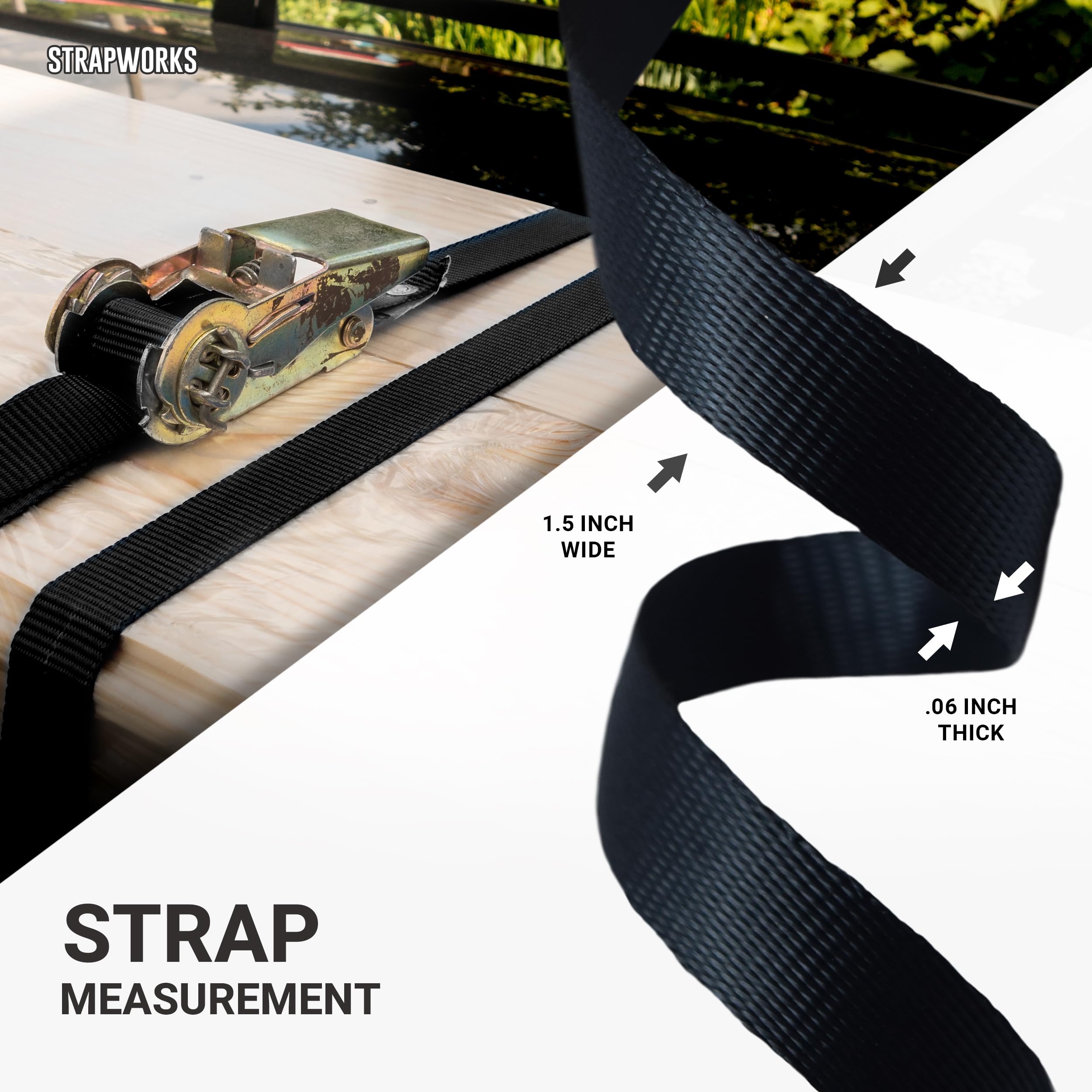 Strapworks polyester webbing, color-stable and non-stretching for various applications.