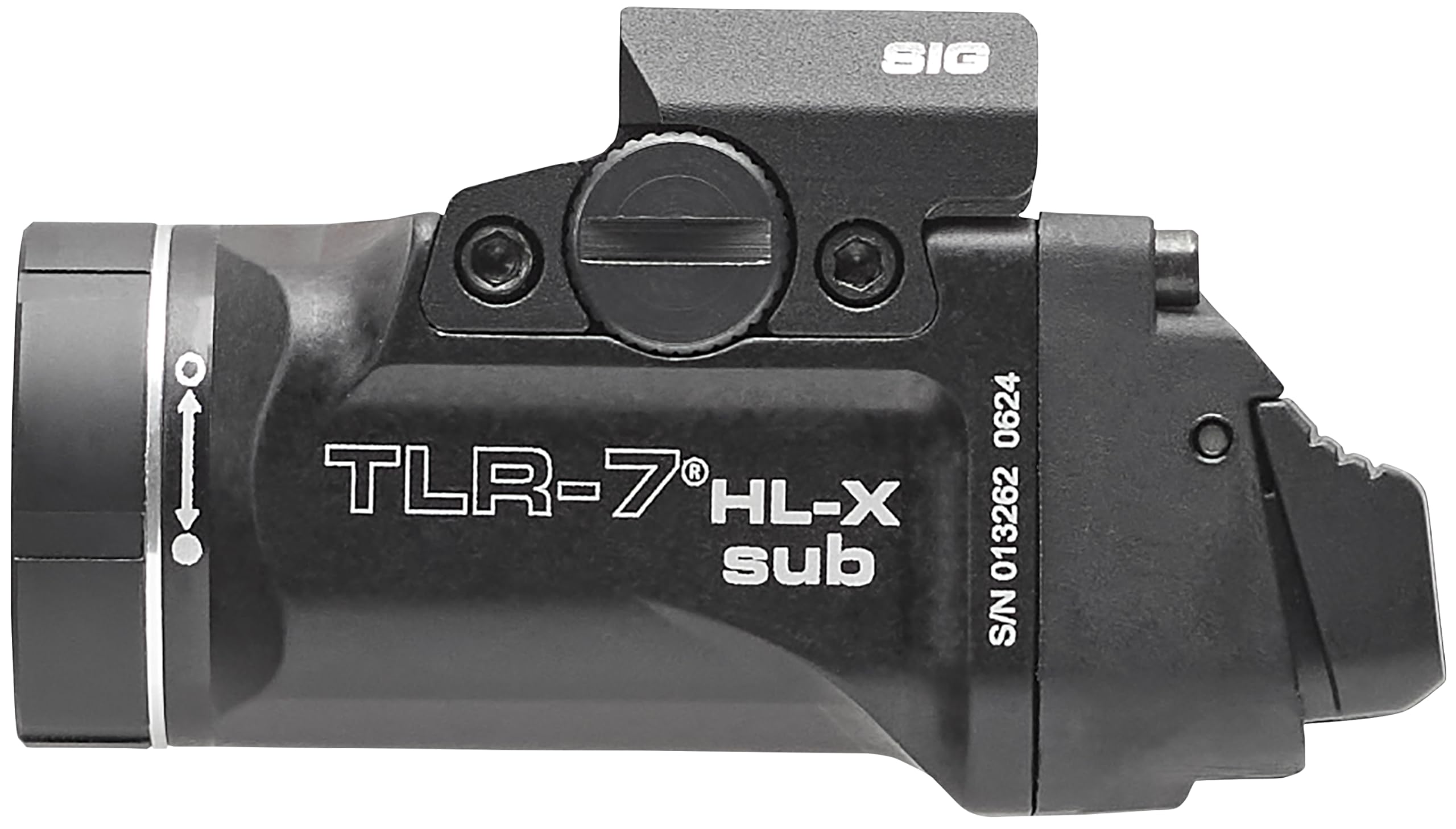 Rail-grip clamp securing the light to the handgun