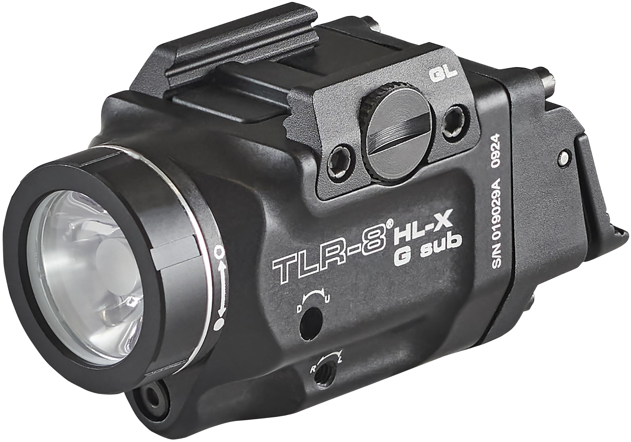 Ambidextrous rear paddle switches on Streamlight TLR-8 HL-X G USB