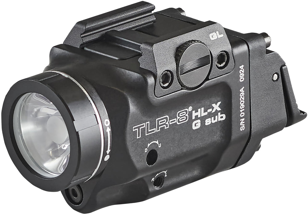 Ambidextrous rear paddle switches on Streamlight TLR-8 HL-X G USB