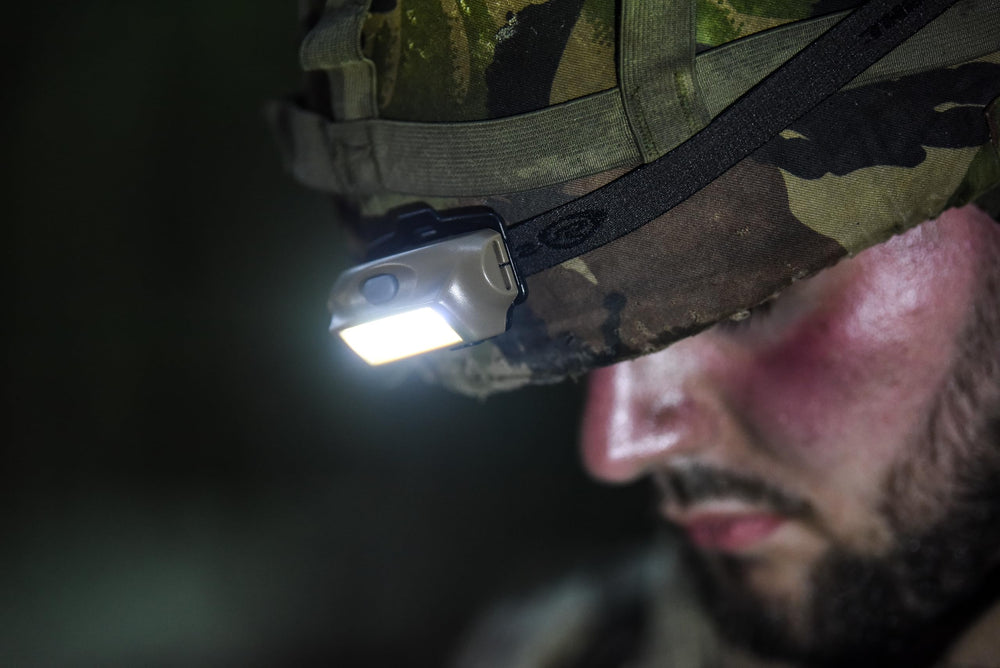 Streamlight Bandit cap brim clip demonstrates versatile hands-free wear.
