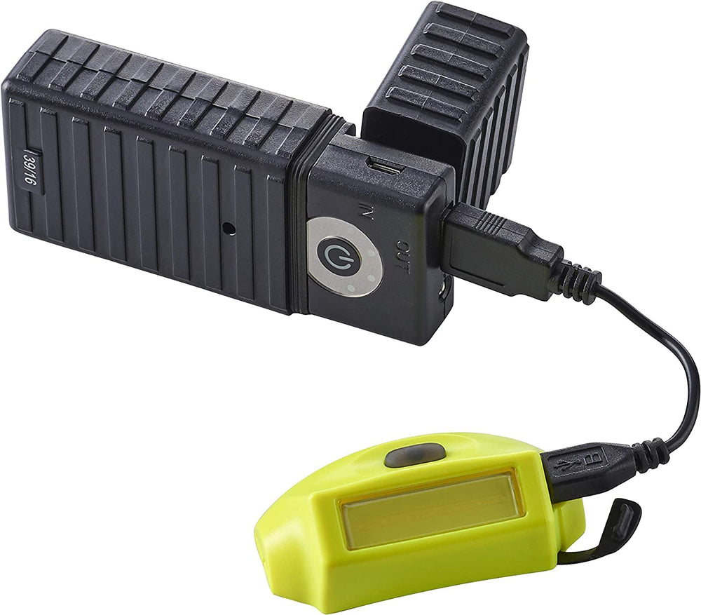 Low-battery indicator signals when a recharge is needed.
