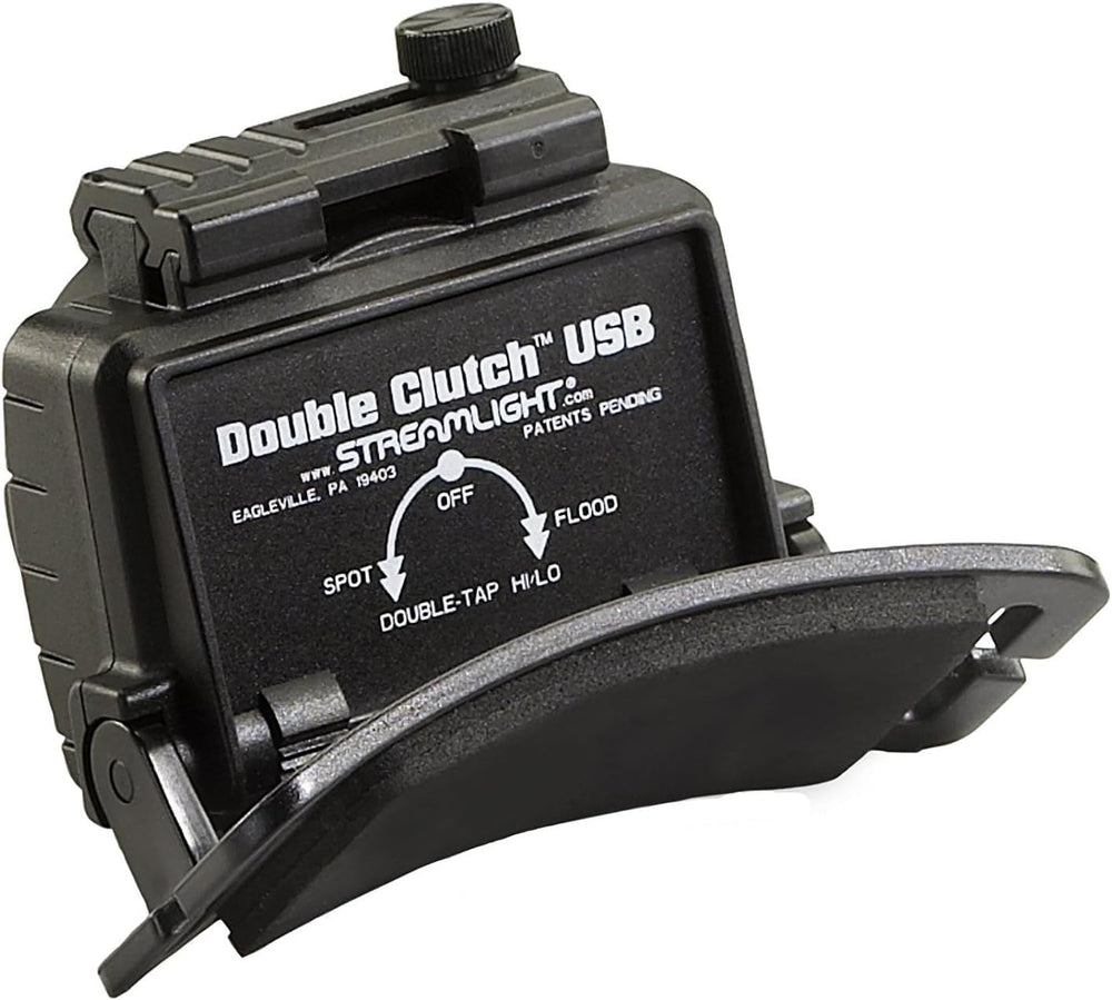Streamlight Double Clutch headlamp tilting head enables precise beam alignment.