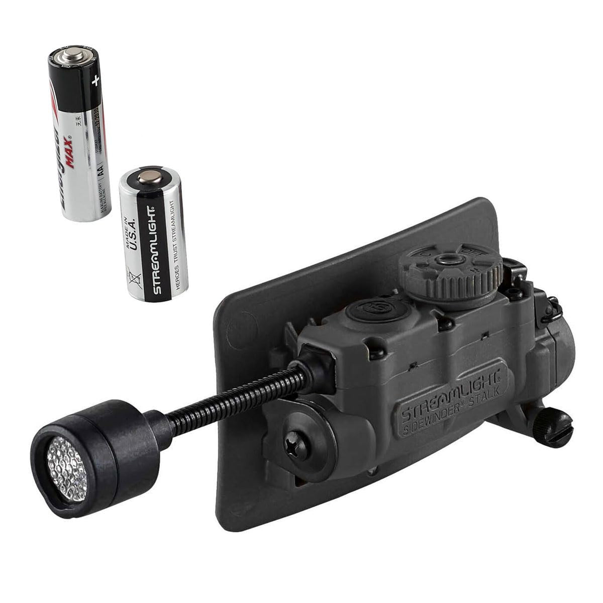 Streamlight STRMLGHT Sidewinder Stalk Black front view highlighting rugged construction