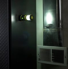 Red LED mode preserves night vision during tasks.