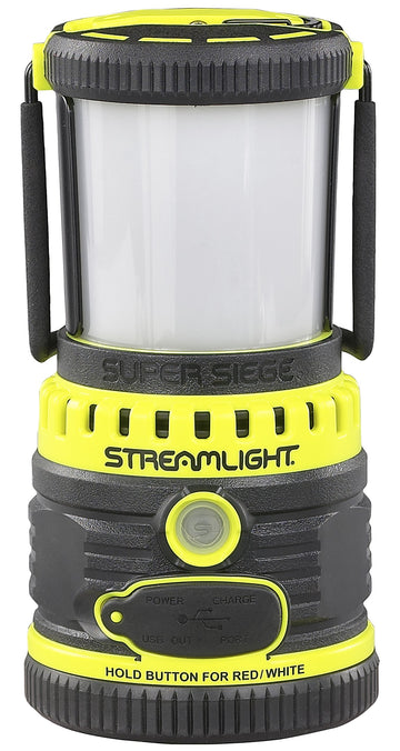 Streamlight Super Siege front view showing 1100-lumen lantern for outdoor lighting.