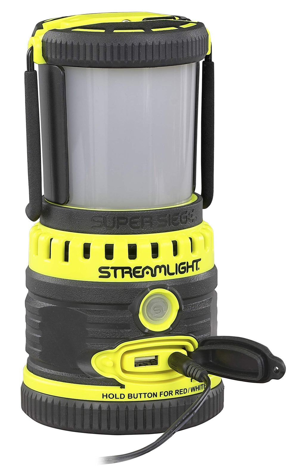 Streamlight Siege built-in USB power bank ready to charge devices on the go.