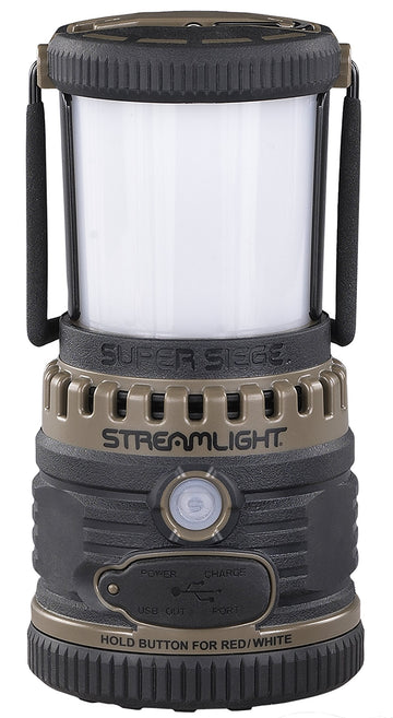 Streamlight Super Siege front view demonstrates 360° illumination for tents and rooms
