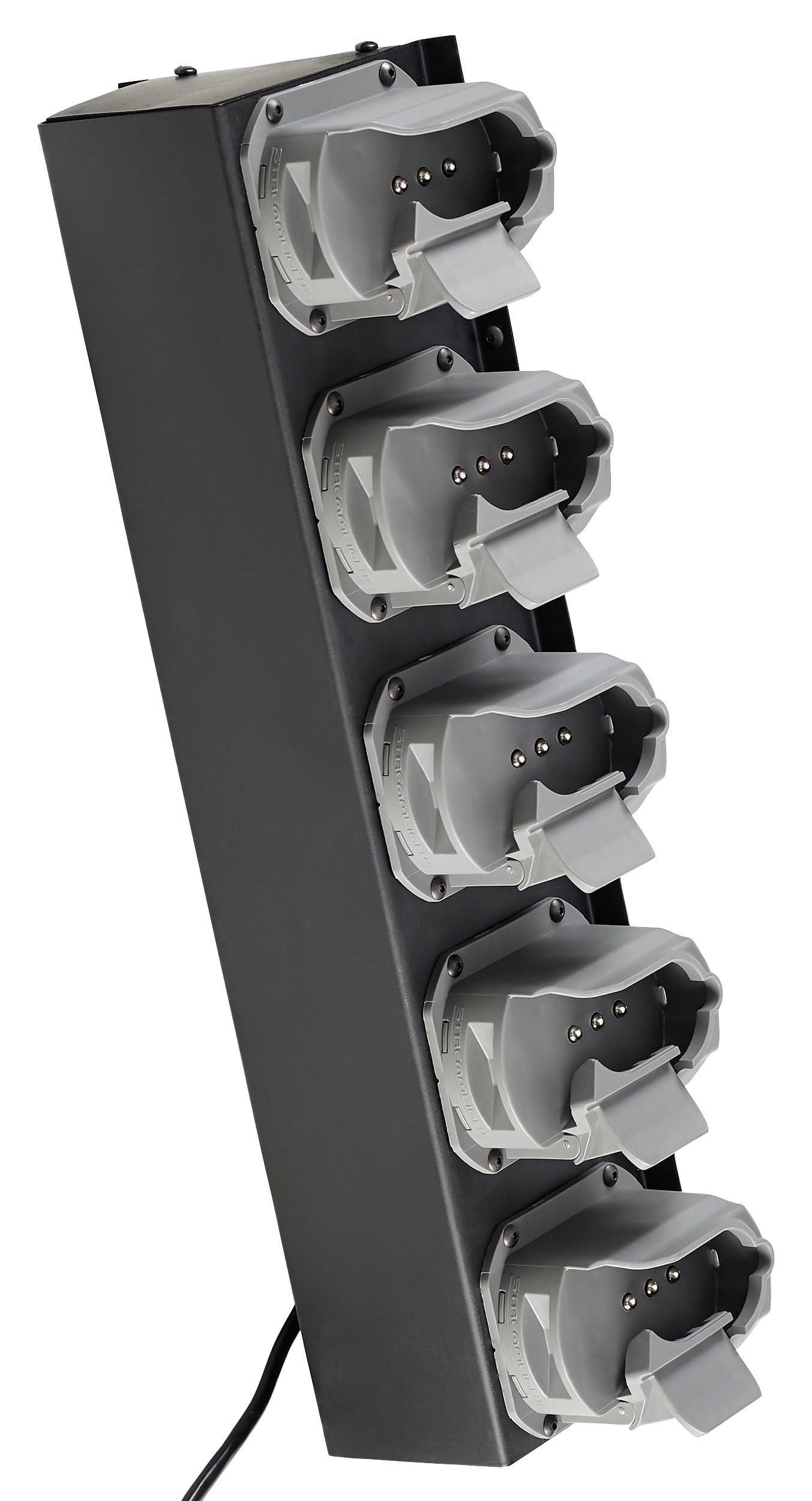 Streamlight Survivor X wall-mount setup for convenient charging access.