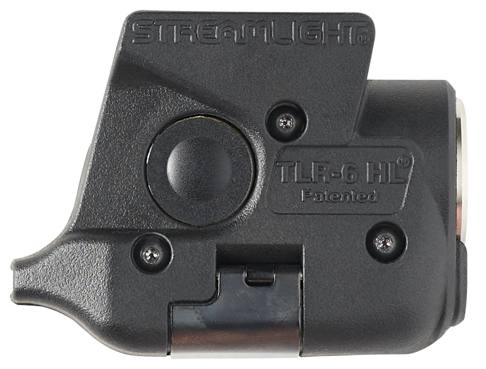 Ambidextrous push-button switches on both sides of the light