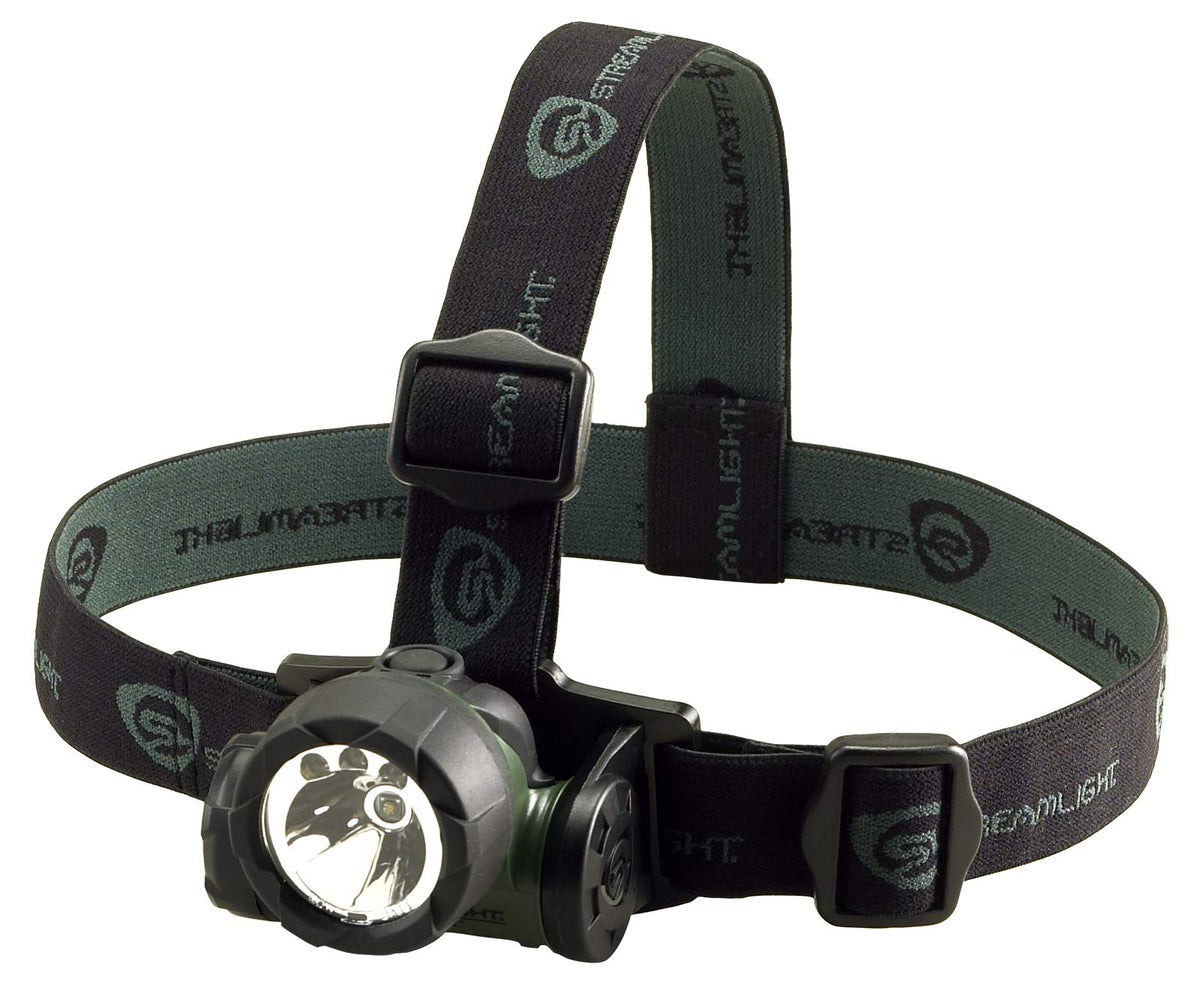 Streamlight Trident headlamp with green LED for broad illumination
