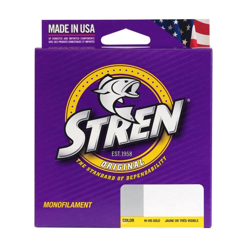 Angler setting up Stren Original Hi-Vis Gold 20lb for freshwater fishing