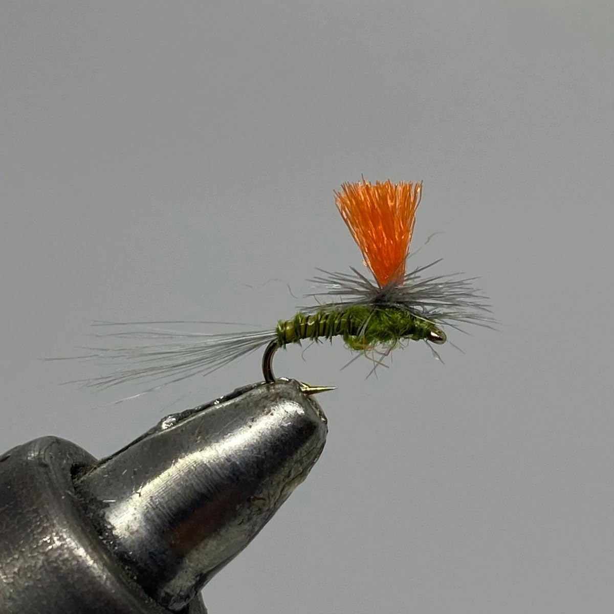 Strike Fly 12-pack hi-vis parachute blue-winged-olive size 20 dry fly for trout, highly visible on water