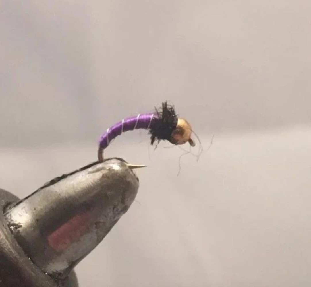 Strike Fly Company beadhead zebra midge purple size 18 for accurate depth control and subtle presentation.
