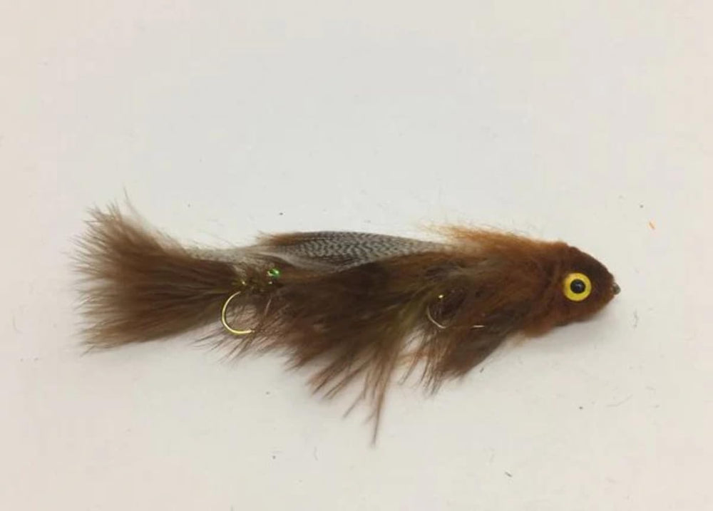Strike Fly Boogie Man Brown articulated streamer size 6, perfect for trout in streams.