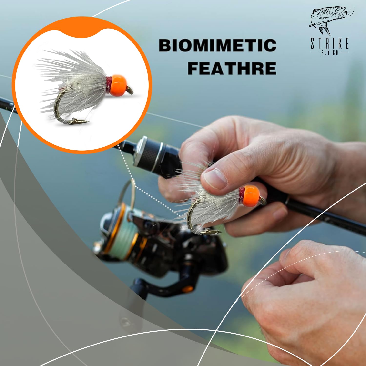 Strike Fly Firebead Ray Charles grey nymph lure for fly tying projects.