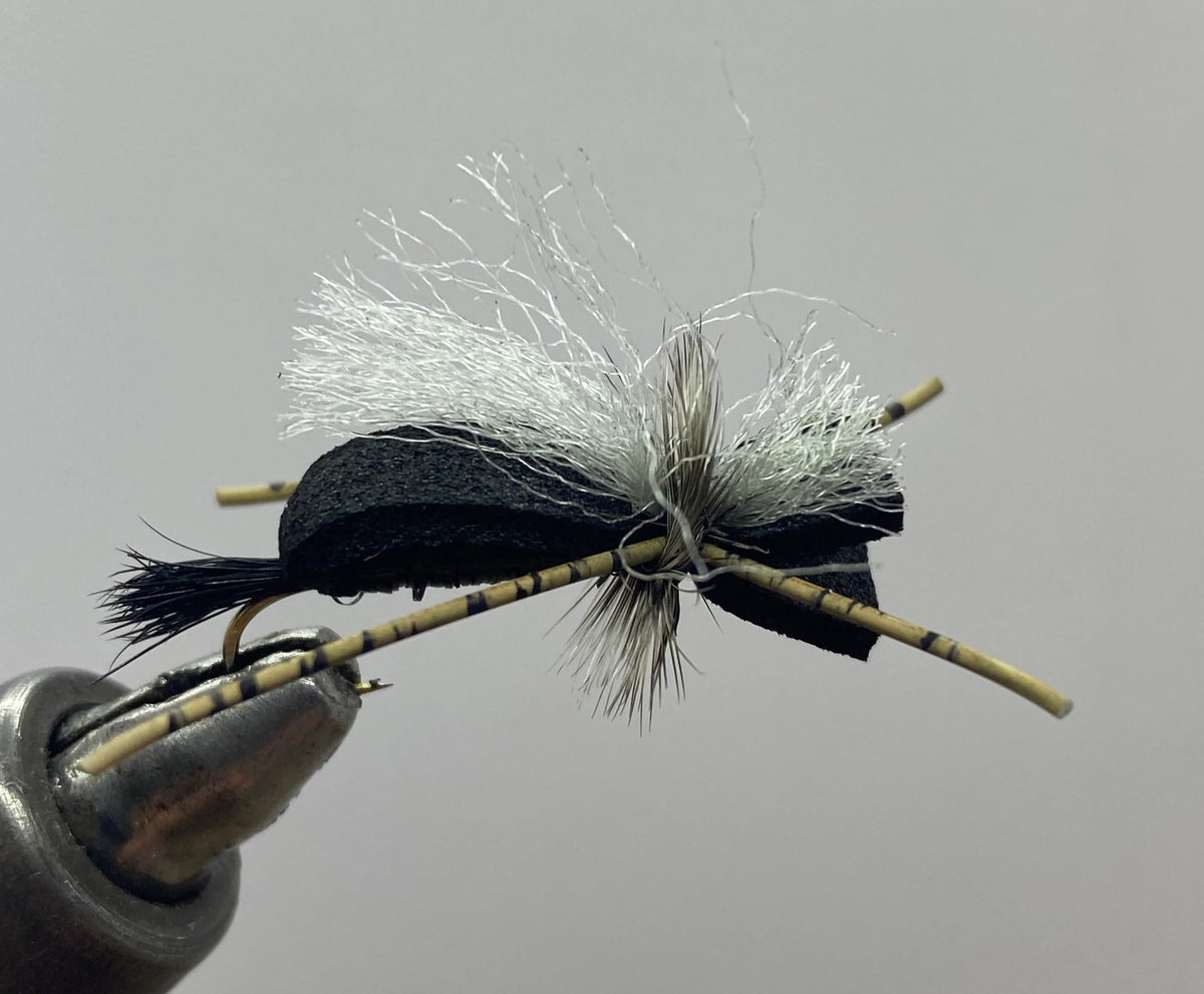 Strike Fly Hippie Stomper Black size 16 dry fly for realistic trout presentation on still water