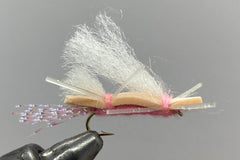 Strike Fly One Dozen Chubby Chernobyl peach-pink fly, high-visibility pattern for trout fishing.