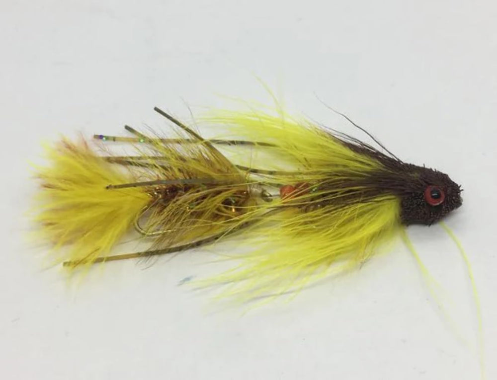 Strike Fly Sex Dungeon Bighorn Articulated Streamer Size 6 attracts big trout in low-light water