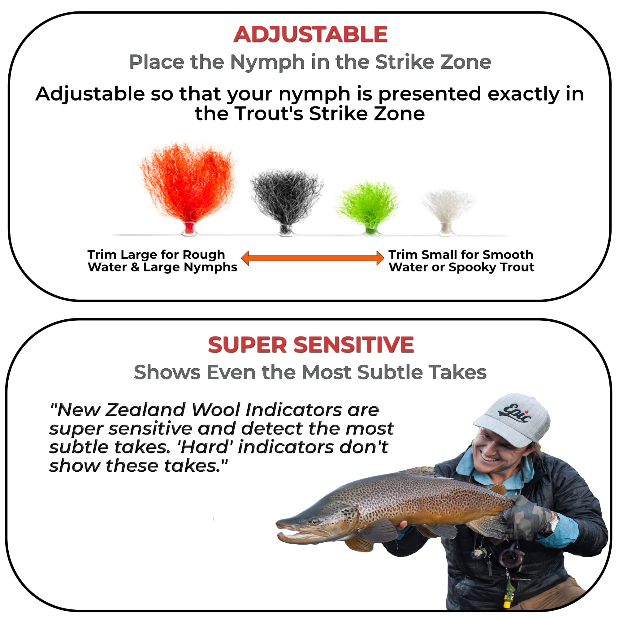 Strike Indicator mixed bulk wool for easy, hand-rolled indicator customization.