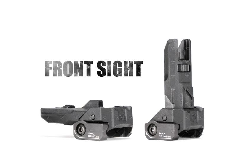 Strike Industries backup sights dual aperture rear shown for adjustable aiming.