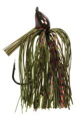 Strike King Denny Brauer Structure Jig Watermelon Red Flake on bottom view for improved hookups