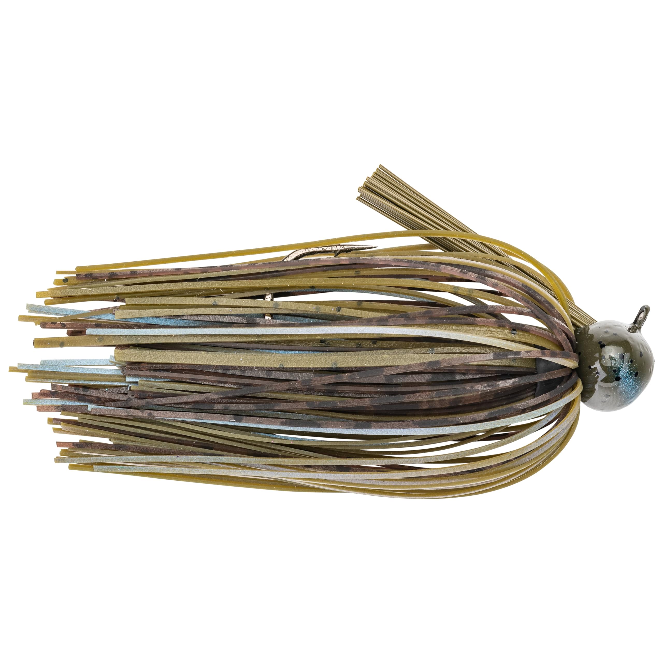 Strike King TDJ38-108 football jig in blue craw boosts bottom action for bass