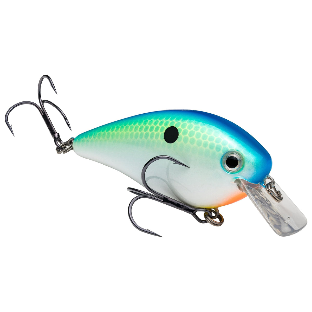 Strike King KVD 2.5 Square Bill in Citrus Shad demonstrates erratic hunting action for shallow-water bites.