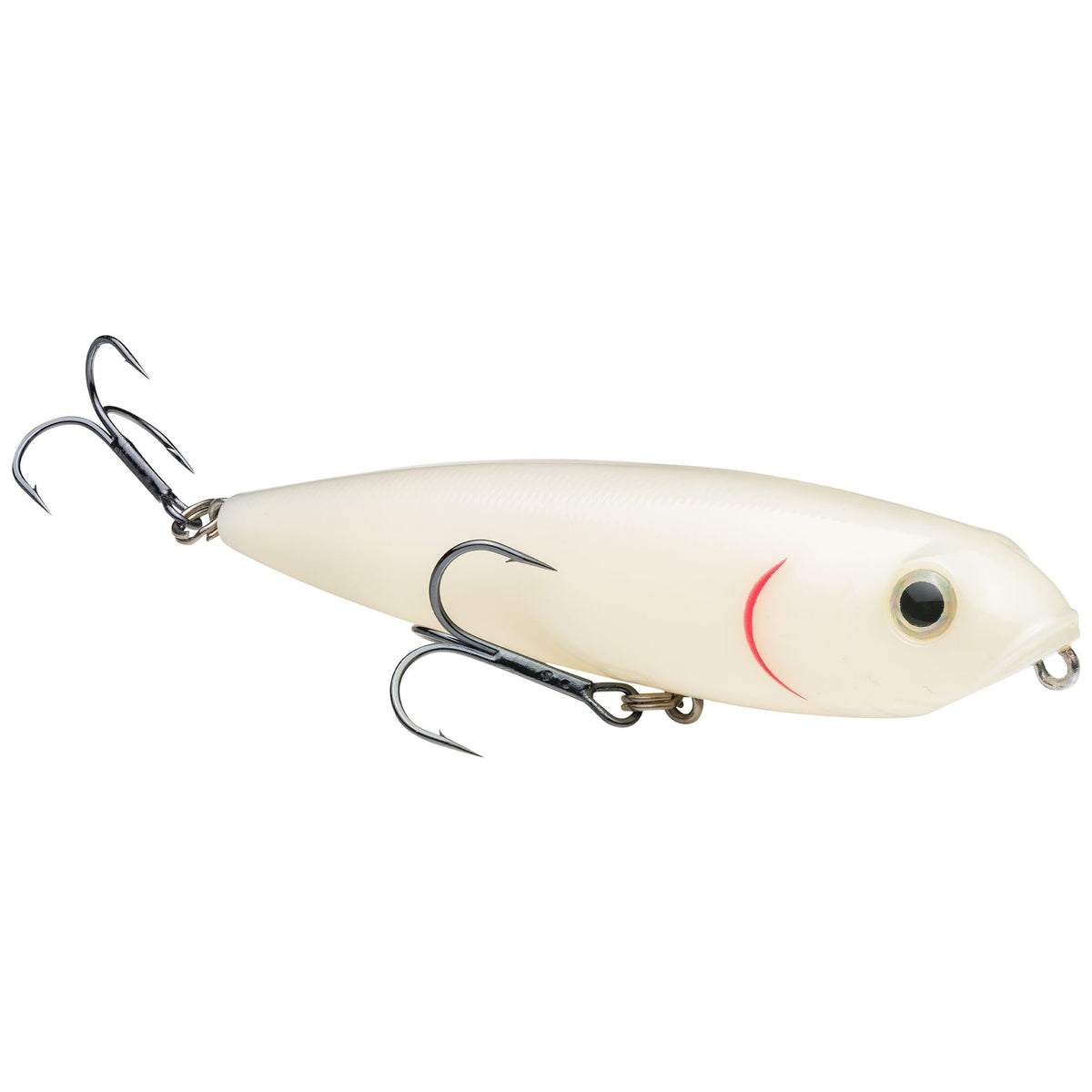 Strike King KVD Sexy Dawg Junior topwater lure in bone color ready for long casts and precise retrieves.