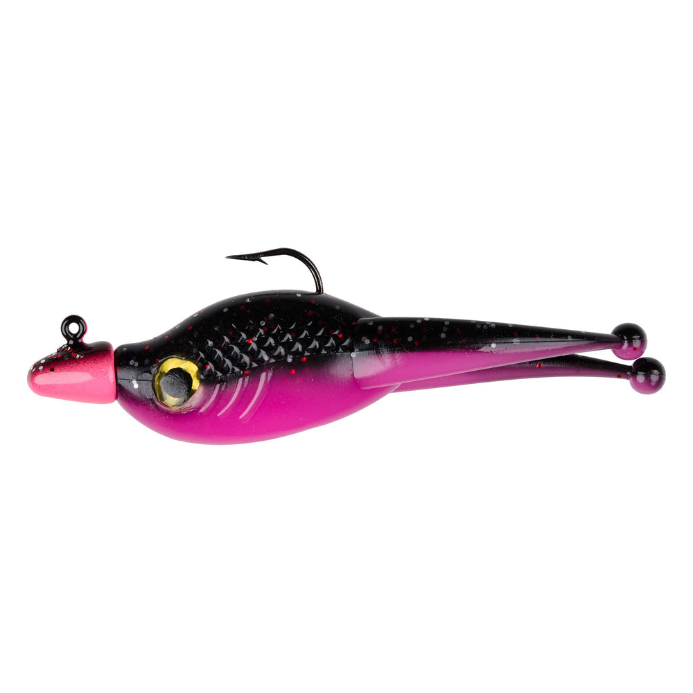 Strike King MRCSZR116S-194 Mr. Pink Tuxedo lure delivers quivering action for crappie jigging.