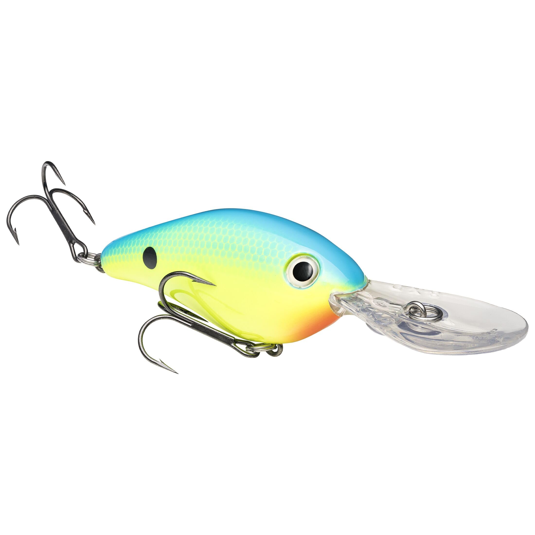 Strike King Promodel 8XD crankbait in chartreuse-blue back, ideal for deep-water fishing.