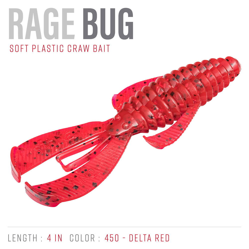 Strike King Rage Bug Delta Red tail demonstrates real-time tail flutter for enticing strikes.