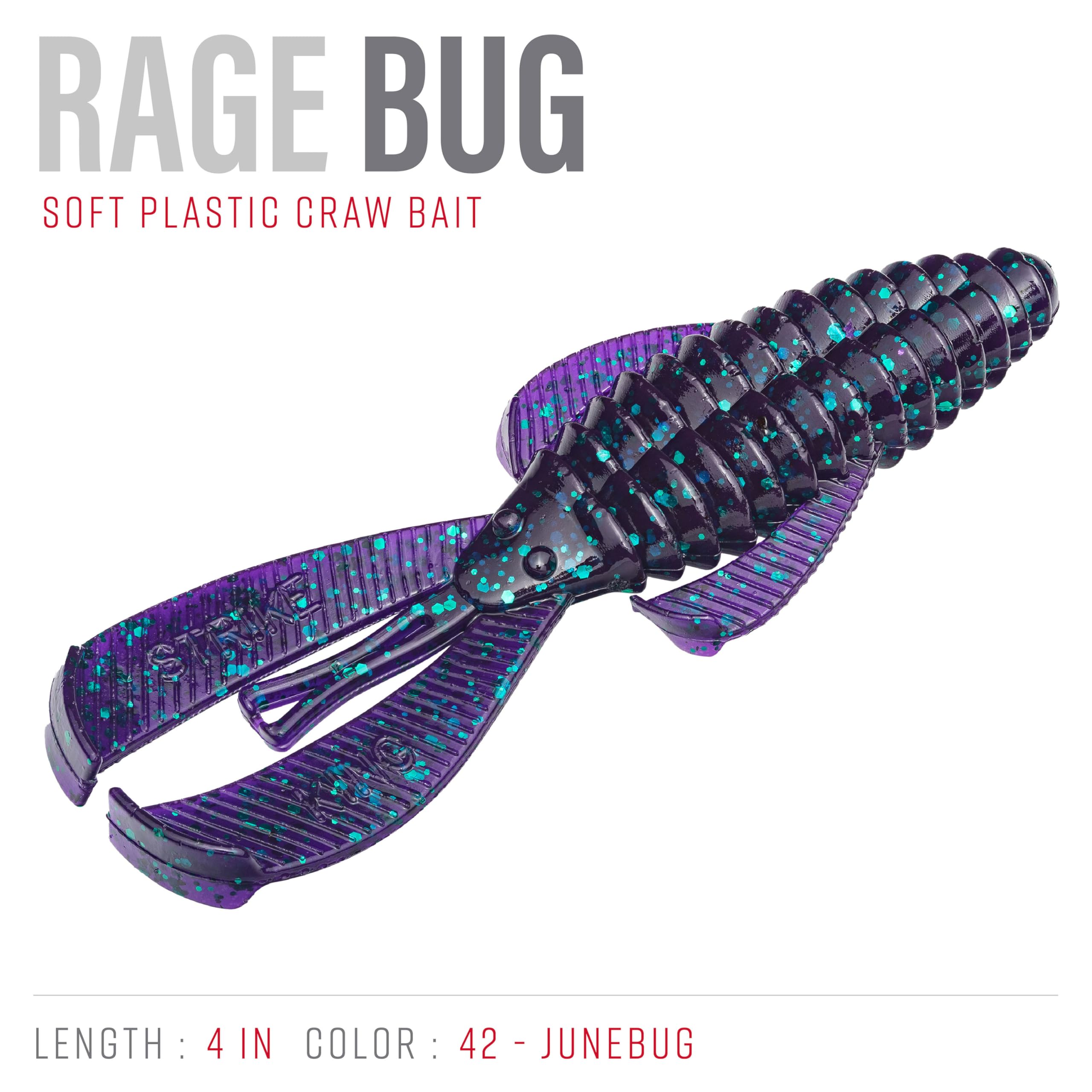 Strike King Rage Bug lure side view highlighting realistic movement at any retrieve speed.