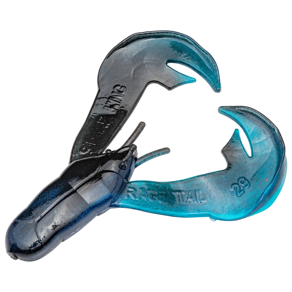 Strike King Rage Chunk 2.5 in black blue swirl, ideal jig trailer for swimming and flipping jigs
