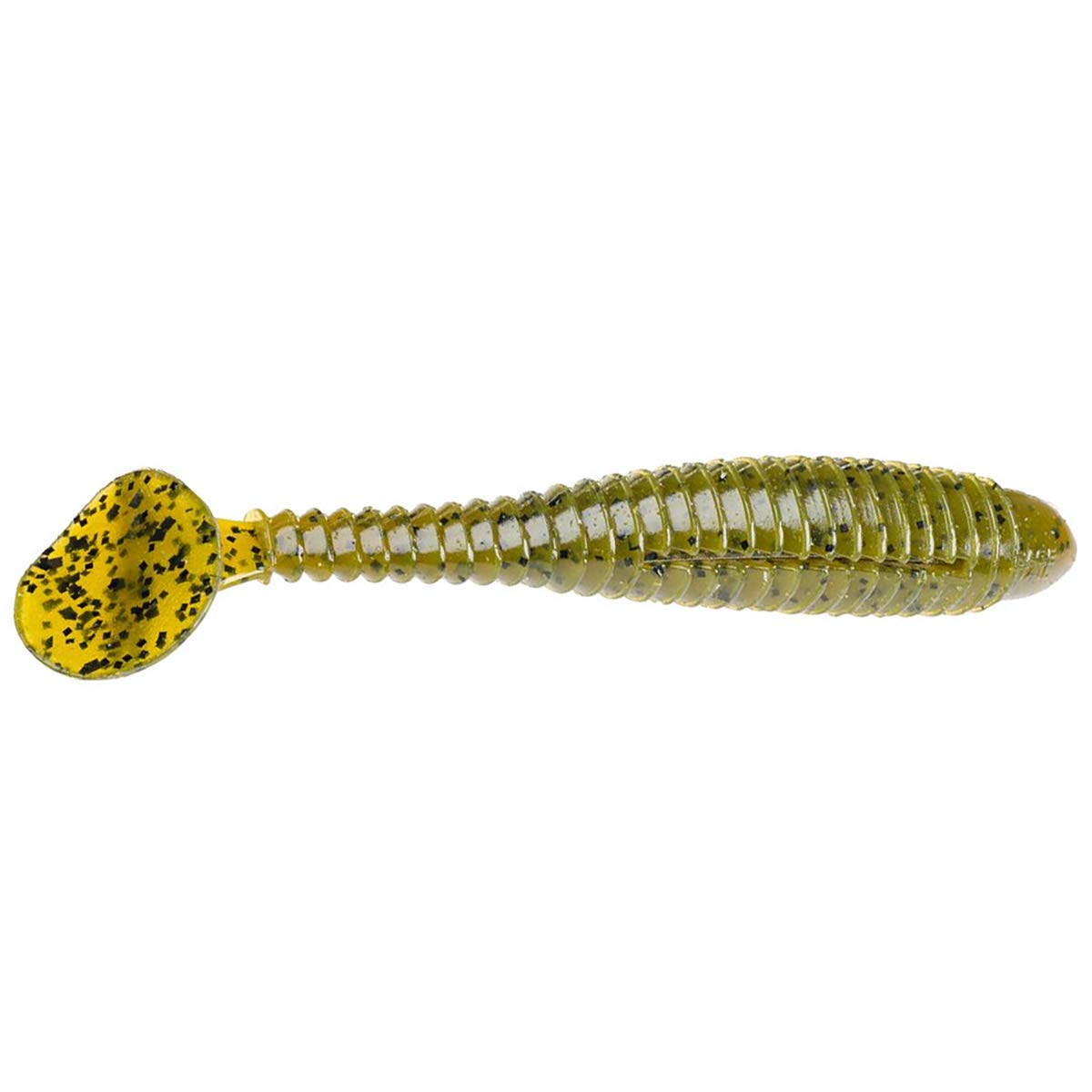 Strike King Rage Swimmer's thin pancake tail produces frantic action at any speed.