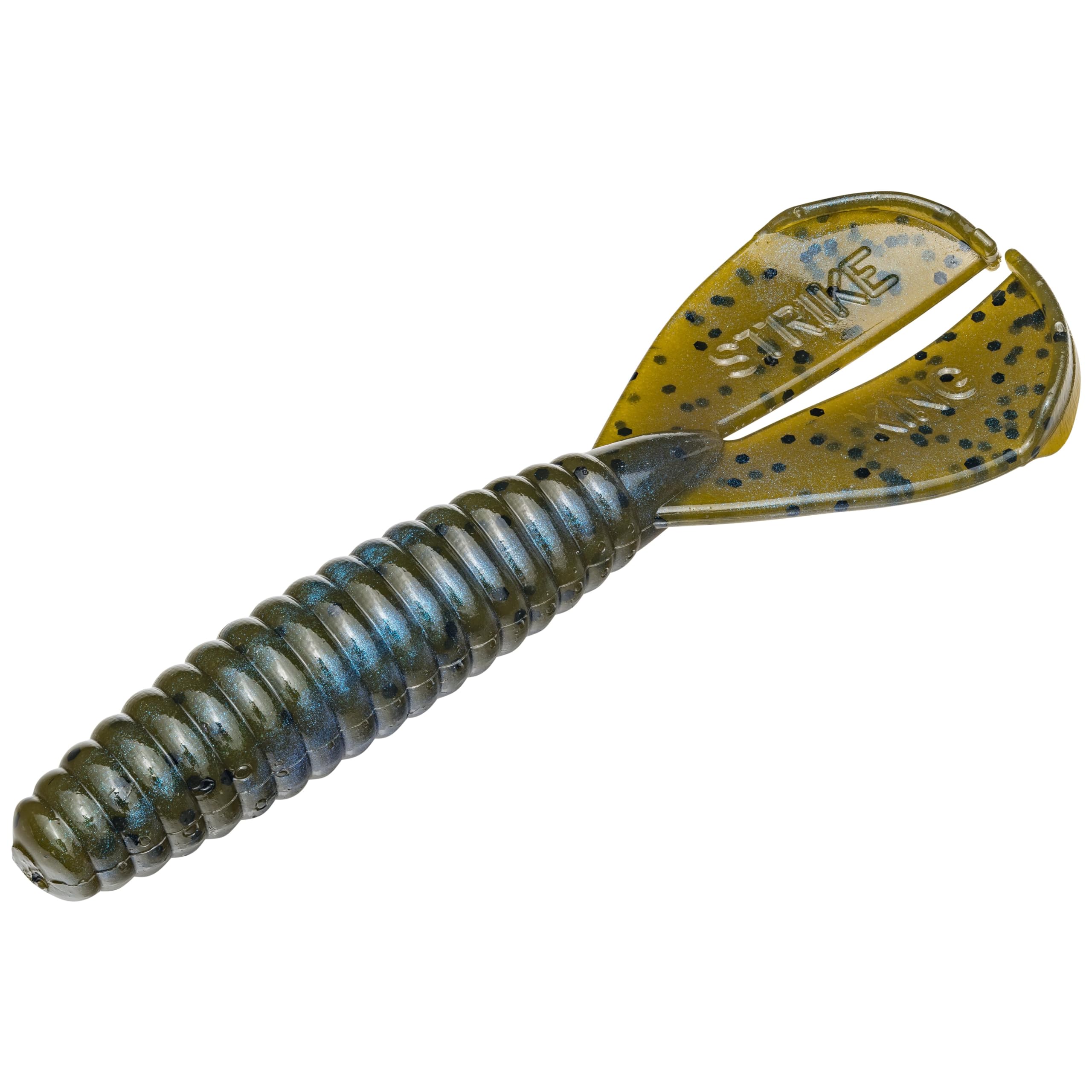 Strike King Rage Twin Tail Menace Grub in Blue Craw delivers lifelike tail action to attract bass