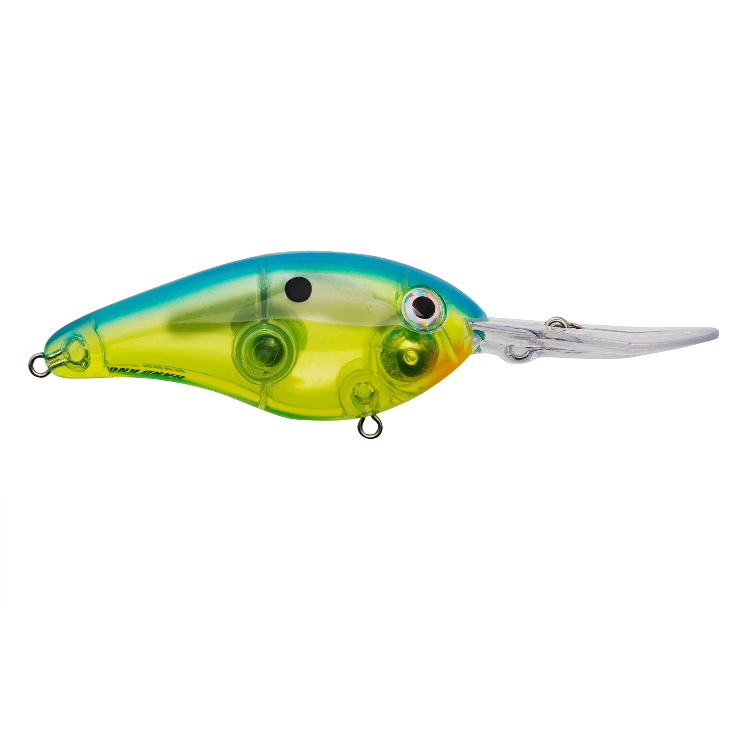 Strike King Promodel 6XD rattle chamber detail shows free-floating rattle for attractant sound.