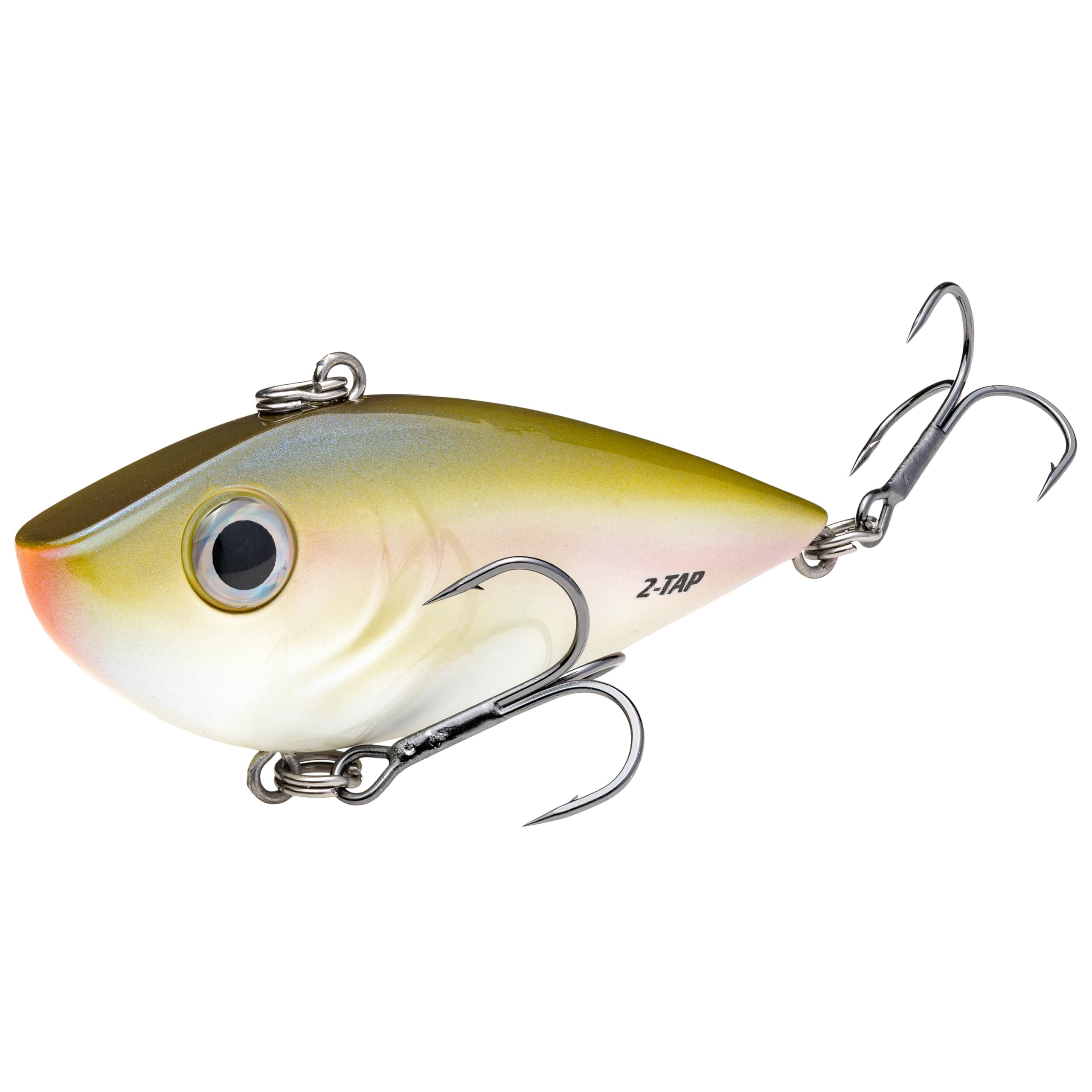 Strike King Red Eyed Shad Tungsten 2 Tap lure profile, showcasing a compact shad shape for better casting.