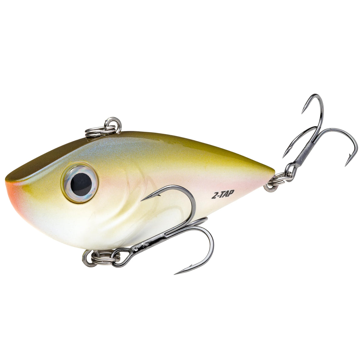 Strike King Red Eyed Shad Tungsten 2 Tap lure profile, showcasing a compact shad shape for better casting.