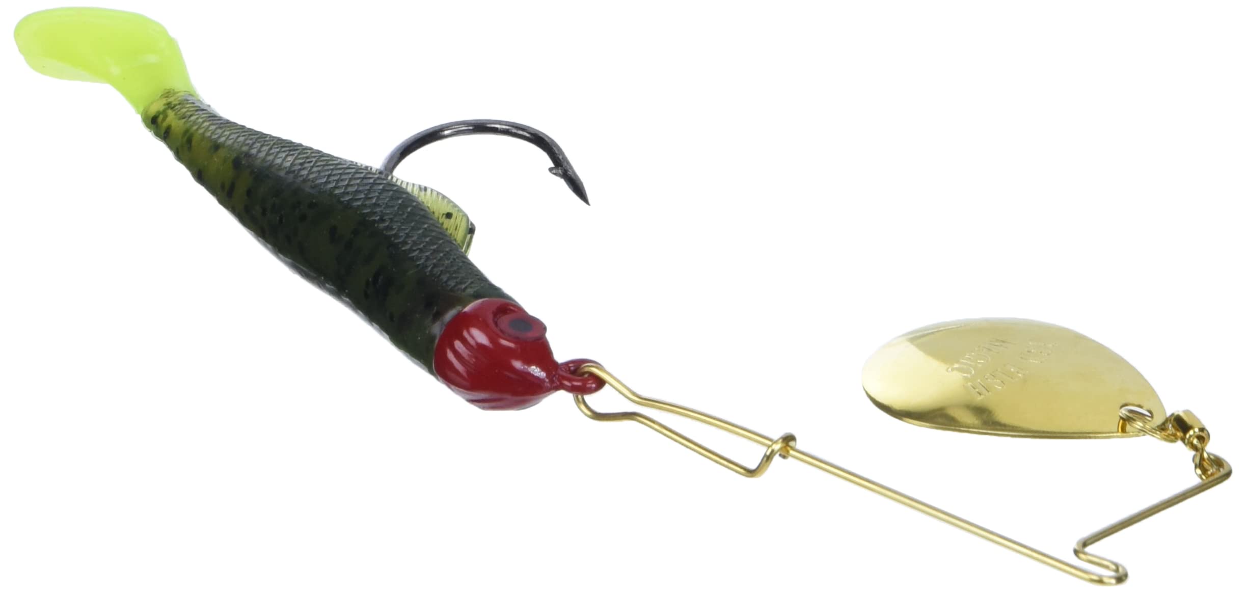 Strike King Redfish Magic spinnerbait 24K gold Colorado blade close-up captures vibration